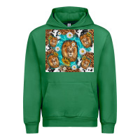 Emerald lion with leopard and cowhide pattern Urban Hoodie - TumblerDesignByShophia