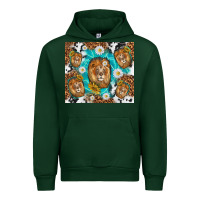 Forest Green lion with leopard and cowhide pattern Urban Hoodie - TumblerDesignByShophia