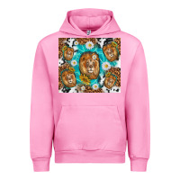 Fuchsia Pink lion with leopard and cowhide pattern Urban Hoodie - TumblerDesignByShophia