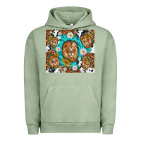 Pigment Oil Green lion with leopard and cowhide pattern Urban Hoodie - TumblerDesignByShophia