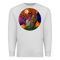Dove Grey halloween round Premium Sweatshirt - BundleAndBundleShop