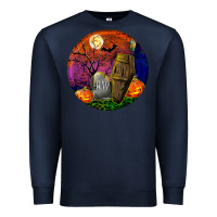 Navy halloween round Premium Sweatshirt - BundleAndBundleShop