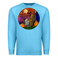 Ocean Blue halloween round Premium Sweatshirt - BundleAndBundleShop