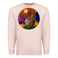 Pale Pink halloween round Premium Sweatshirt - BundleAndBundleShop