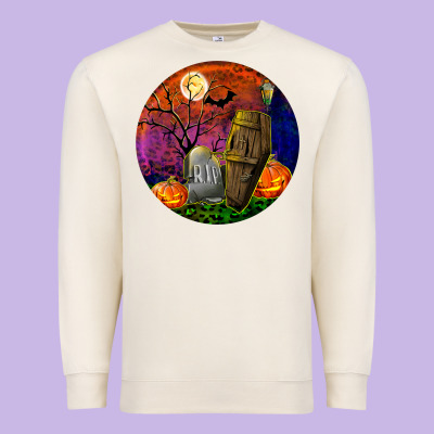 Halloween Round Premium Sweatshirt Designed By Bundleandbundleshop