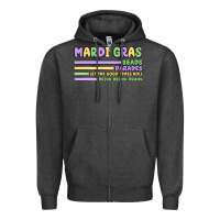 Charcoal Heather mardi gras beads Zipper Hoodie - MaliasSmallBusiness