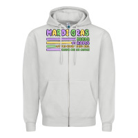 Dove Grey mardi gras beads Zipper Hoodie - MaliasSmallBusiness
