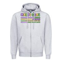Heather Grey mardi gras beads Zipper Hoodie - MaliasSmallBusiness