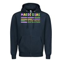 Navy mardi gras beads Zipper Hoodie - MaliasSmallBusiness