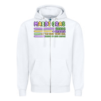 White mardi gras beads Zipper Hoodie - MaliasSmallBusiness
