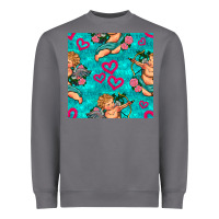 Storm valentines day cupid and neon heart seamless pattern Heavyweight Sweatshirt - BundleAndBundleShop