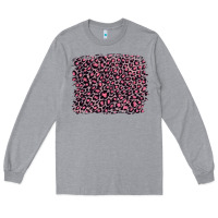 Heather Grey pink leopard with pink glitter Long Sleeve Tee - Artiststas