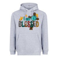 Heather Grey I Am Blessed Cross Heavyweight Hoodie - BundleAndBundleShop