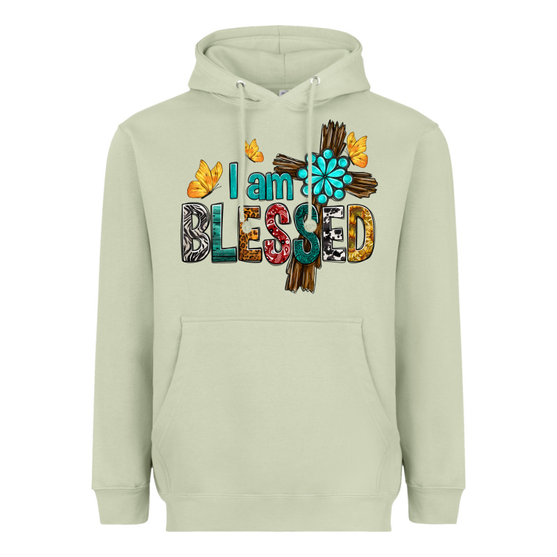 I Am Blessed Cross Heavyweight Hoodie by BundleAndBundleShop | Teevron