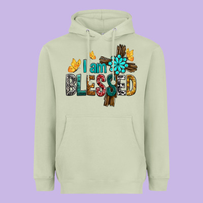 I Am Blessed Cross Heavyweight Hoodie Designed By Bundleandbundleshop