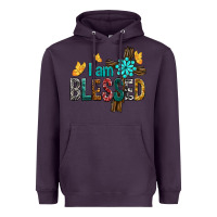 Plum I Am Blessed Cross Heavyweight Hoodie - BundleAndBundleShop