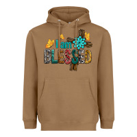 Toasted Coconut I Am Blessed Cross Heavyweight Hoodie - BundleAndBundleShop