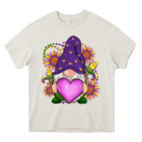 Cream Mardi Gras gnome Heavy Core Tee - RanaPortraitStore