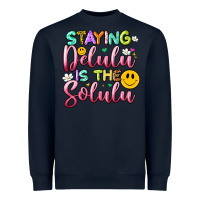 Navy staying delulu is the solulu Heavyweight Sweatshirt - Artiststas