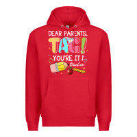 Red dear parents tag youare it teacher Premium Hoodie - JahusDesignShop