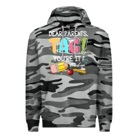 Slate Camo dear parents tag youare it teacher Premium Hoodie - JahusDesignShop