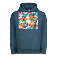 Pigment Midnight Navy easter day rabbit Urban Hoodie - TumblerDesignByShophia