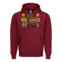 Burgundy 100 days y'all Zipper Hoodie - MaliasSmallBusiness