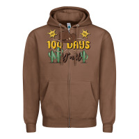 Chestnut 100 days y'all Zipper Hoodie - MaliasSmallBusiness