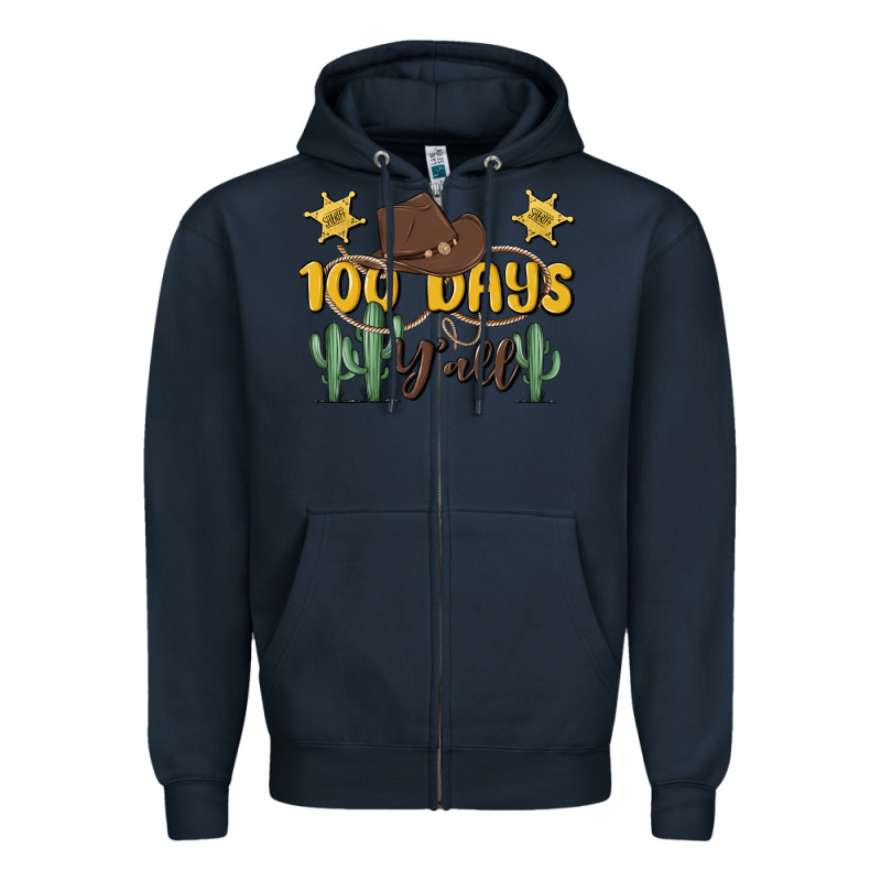 100 Days Y'all Zipper Hoodie by MaliasSmallBusiness | Teevron