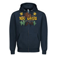 Navy 100 days y'all Zipper Hoodie - MaliasSmallBusiness