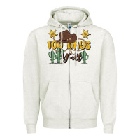 Oatmeal Heather 100 days y'all Zipper Hoodie - MaliasSmallBusiness