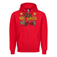 Red 100 days y'all Zipper Hoodie - MaliasSmallBusiness