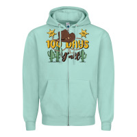 Seafoam 100 days y'all Zipper Hoodie - MaliasSmallBusiness