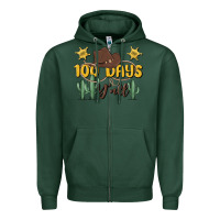 Sports Green 100 days y'all Zipper Hoodie - MaliasSmallBusiness