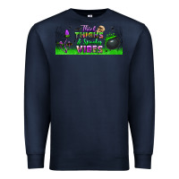 Navy thick thighs and spooky vibes libbey glass Premium Sweatshirt - BundleAndBundleShop