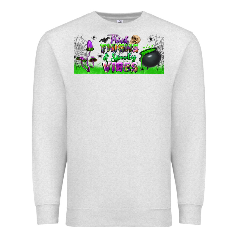 Thick Thighs And Spooky Vibes Libbey Glass Premium Sweatshirt by BundleAndBundleShop | Teevron