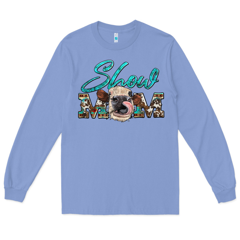 Show Mom Aztec Cowhide Heifer Long Sleeve Tee by Artiststas | Teevron