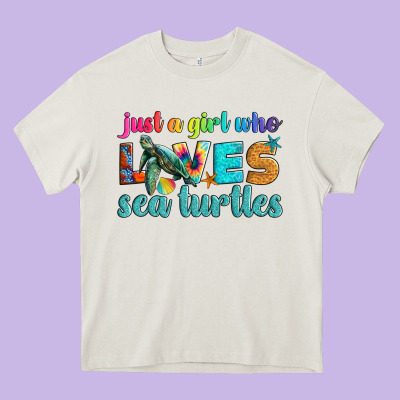Just A Girl Who Loves Sea Turtle Heavy Core Tee Designed By Artiststas