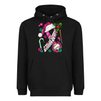 Black Pink Christmas Breast Cancer Ribbon Baseball Heavyweight Hoodie - BundleAndBundleShop