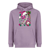 Lavender Pink Christmas Breast Cancer Ribbon Baseball Heavyweight Hoodie - BundleAndBundleShop