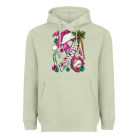 Matcha Pink Christmas Breast Cancer Ribbon Baseball Heavyweight Hoodie - BundleAndBundleShop