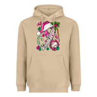 Mushroom Pink Christmas Breast Cancer Ribbon Baseball Heavyweight Hoodie - BundleAndBundleShop