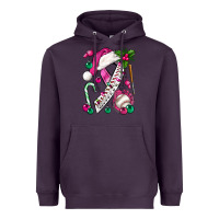 Pink Christmas Breast Cancer Ribbon Baseball Heavyweight Hoodie | Teevron