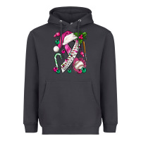Smoke Pink Christmas Breast Cancer Ribbon Baseball Heavyweight Hoodie - BundleAndBundleShop