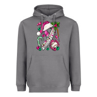 Storm Pink Christmas Breast Cancer Ribbon Baseball Heavyweight Hoodie - BundleAndBundleShop