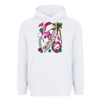 White Pink Christmas Breast Cancer Ribbon Baseball Heavyweight Hoodie - BundleAndBundleShop