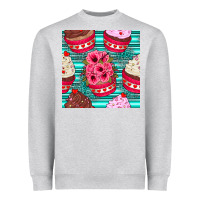 Heather Grey valentines day flower cupcakes and serape seamless pattern Heavyweight Sweatshirt - BundleAndBundleShop
