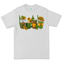 Dove Grey cactus coffee cups Premium Tee - texasbilliewilder