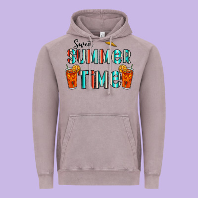 Sweet Summer Time Vintage Hoodie Designed By Cowhidedigitalart