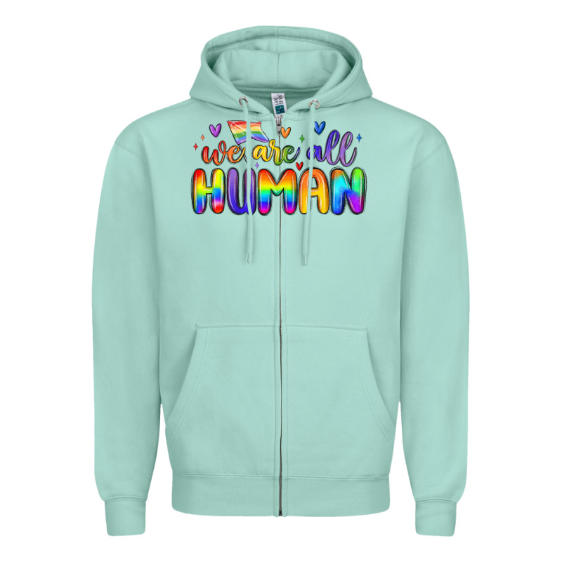 We Are All Human Zipper Hoodie by MaliasSmallBusiness | Teevron
